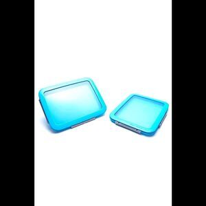 Food Flex 2-pack Large Flat Food Storage Containers Aqua